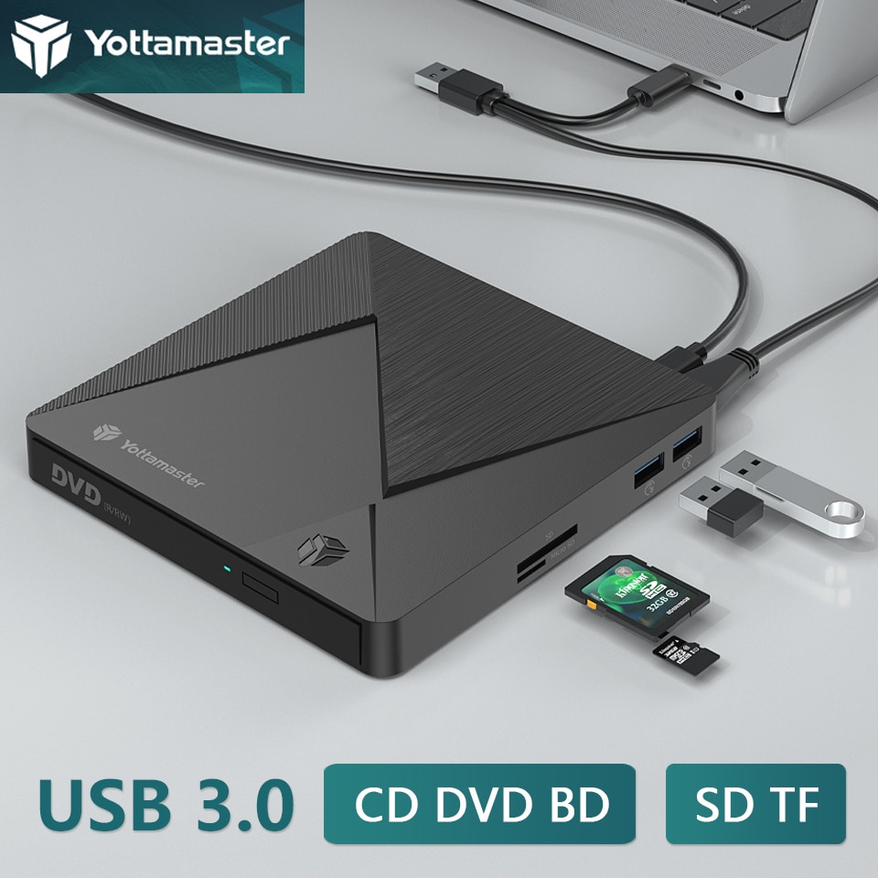 Yottamaster USB 3.0 ޴ CD R/RW DVD ROM RAM DL ũ ,  ÷̾    ̺ ̽,  ڽ, 5 ġ